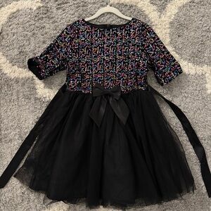 Colorful Sequin Dress with Black Tulle Skirt